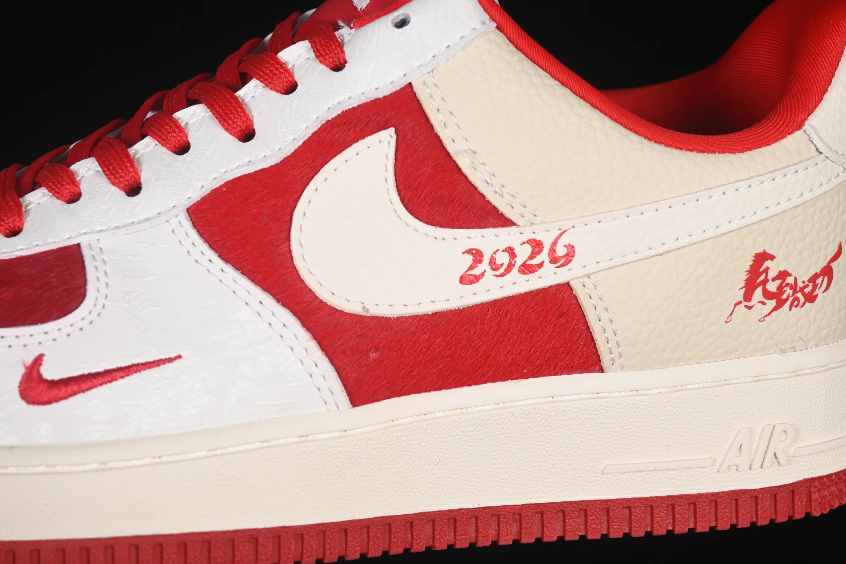 All categories Nk Air Force 1 Air Force series Nk Air Force 1 Low Air Force low top Nike Air Force 1'07 Low Year of the Horse limited edition White and red horse hair Chinese style Air Force 1 low top casual sneakers XL1979-145